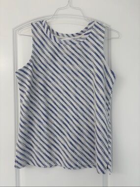 Liz Claiborne Blue and White Striped Sleeveless Top